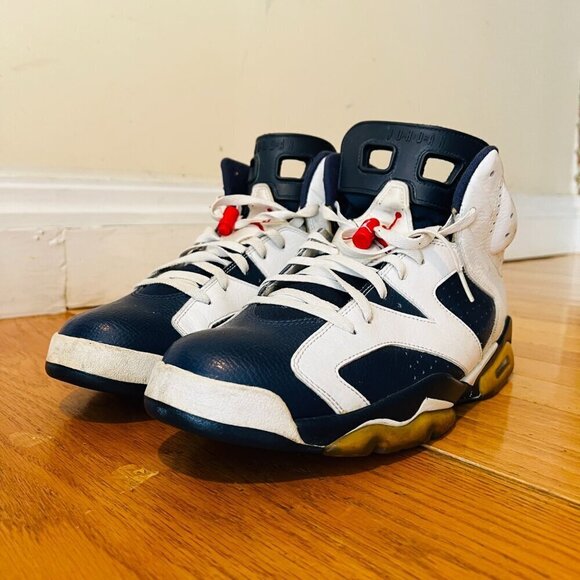 Jordan Retro 6 V1 Retro Olympic 2012 White Blue Size 13 Sneakers 38464-130 - Picture 7 of 13